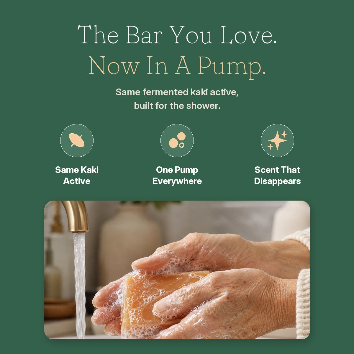 Same kaki active as the bar, now in a pump