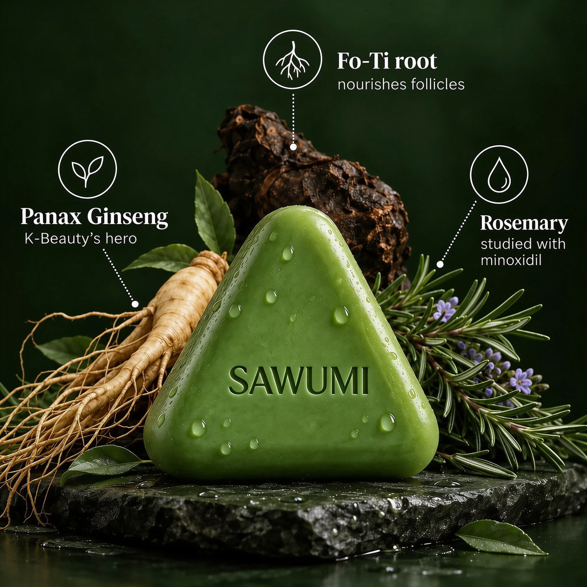 Fo-Ti root, Panax ginseng, rosemary