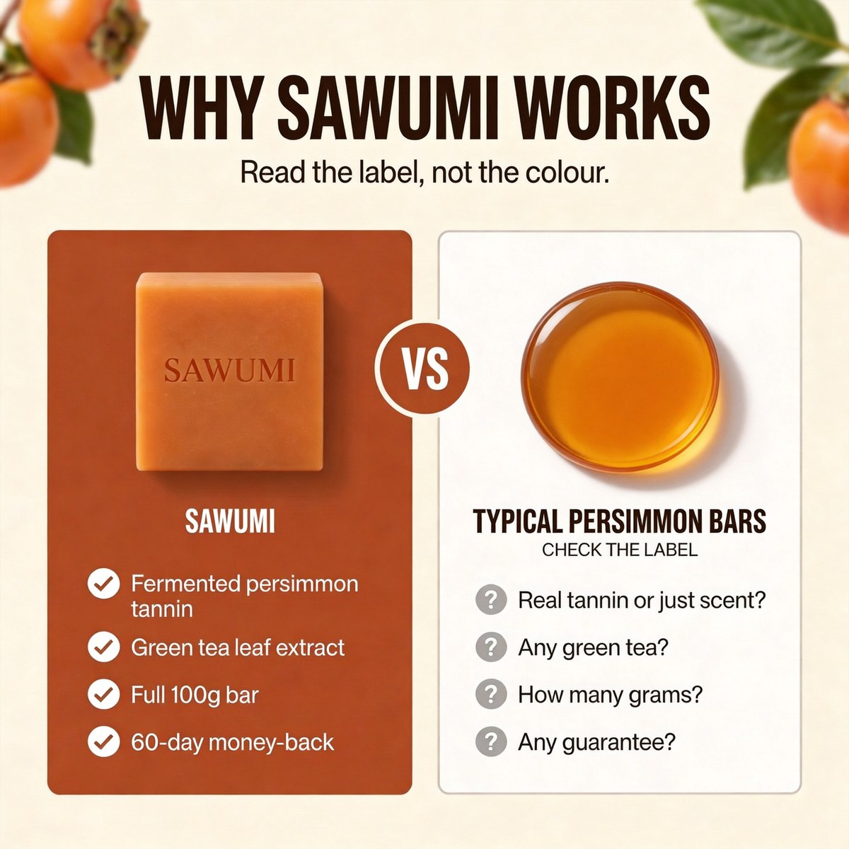 SAWUMI Japanese persimmon soap, image 3