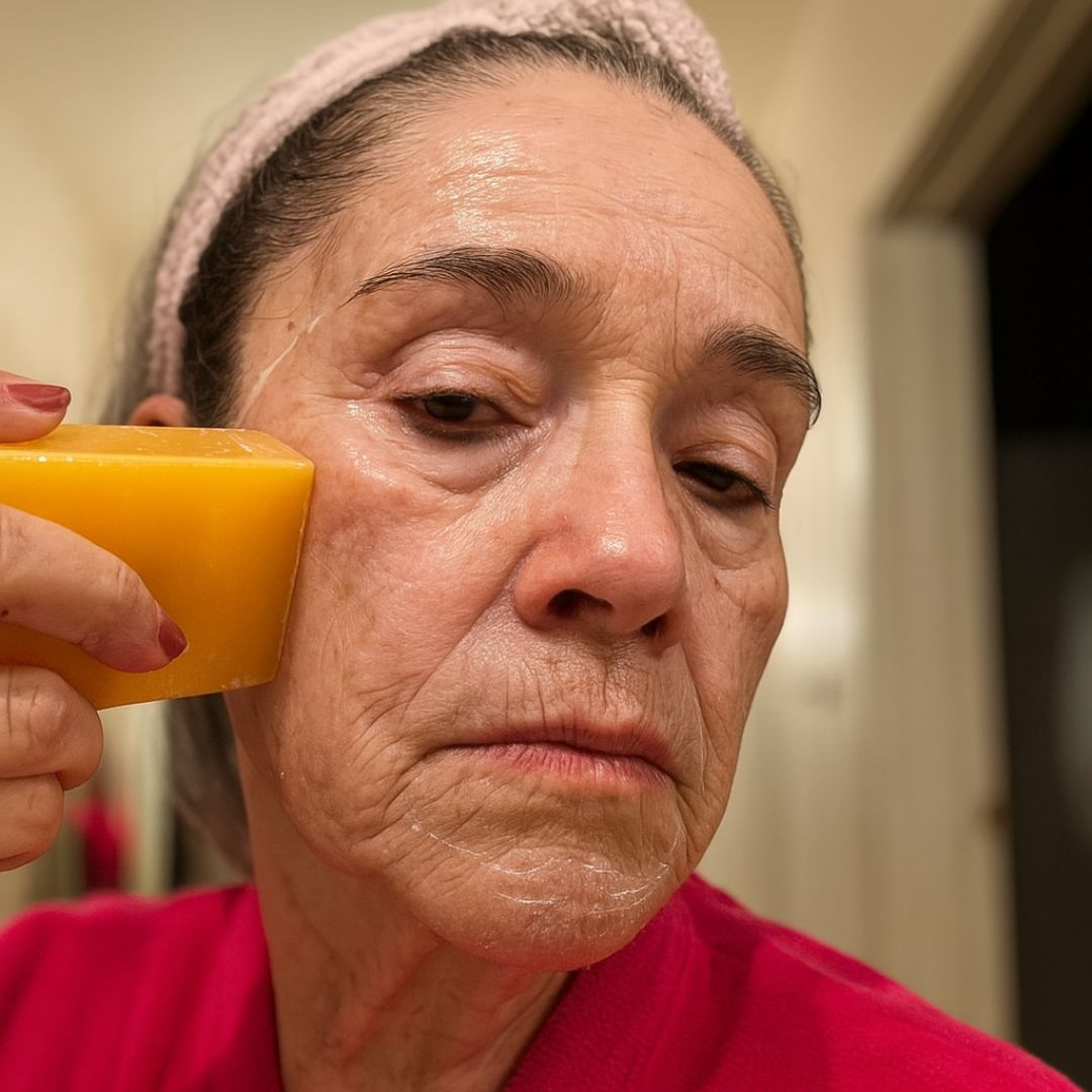 Woman checking her reflection