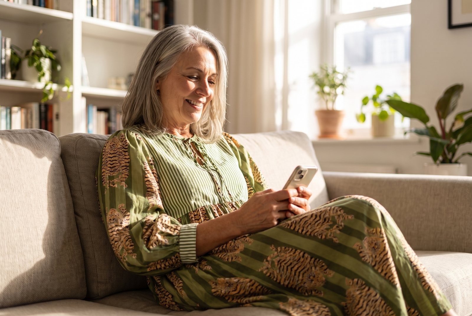 A woman taking the test at home